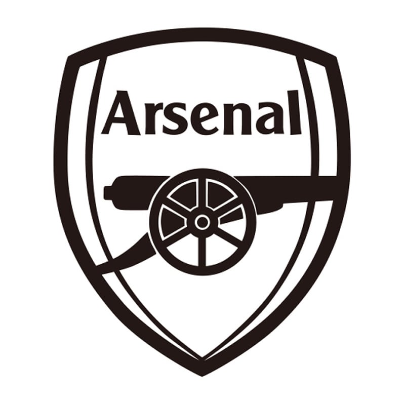 Billede af Fodbold wallsticker. Stort Arsenal Logo. 68x58cm. Sort.