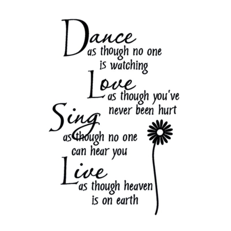 Poetisk wallsticker med citat – Dance Love Sing Live