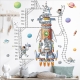 Rumraket målebånds wallsticker. Højdemåler på 170cm m raket
