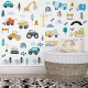 Wallsticker med transportmidler - Gravkøer, Kraner (90 stk)