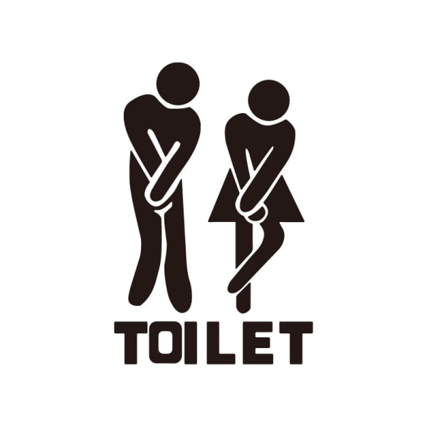 Billede af Toilet skilt #1. Sjov toilet wallsticker. 20x30cm.