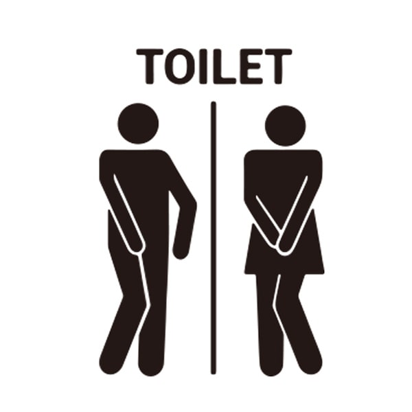 Billede af Toilet skilt #2. Sjov toilet wallsticker. 19x28cm.